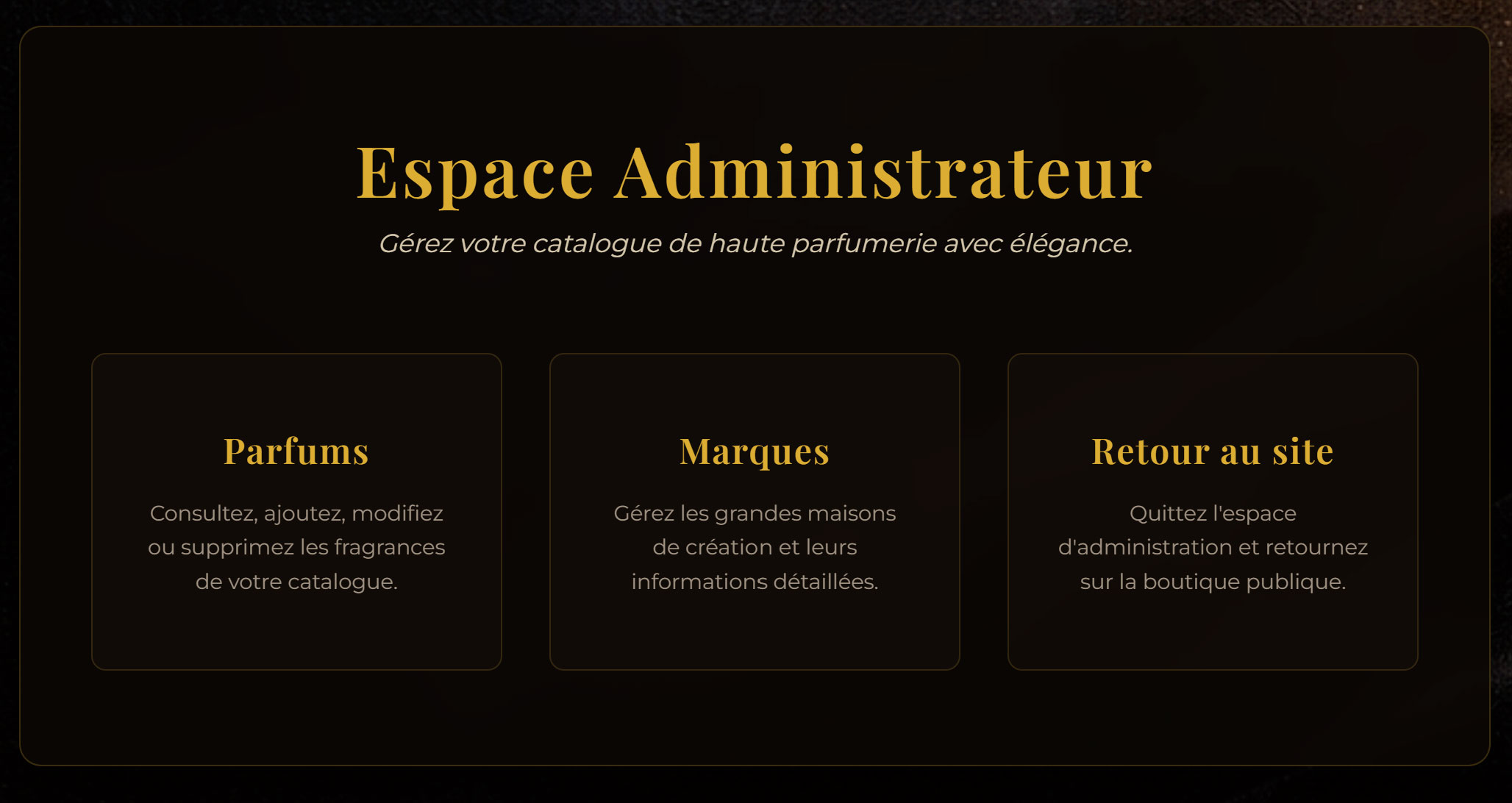 La page d'Accueil