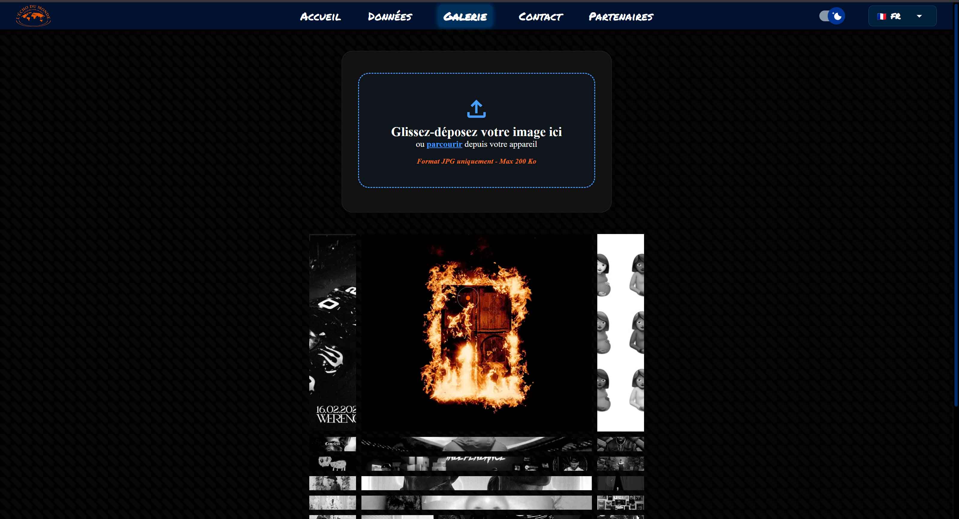 La page de Galerie
