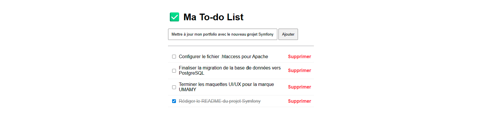 Aperçu TODO List